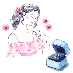 結婚指輪をつける女性